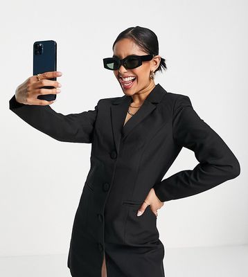Vila Petite tailored blazer mini dress in black