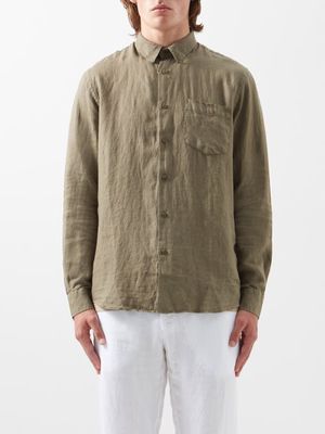 Vilebrequin - Caroubis Linen Shirt - Mens - Olive Green