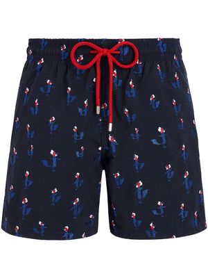 Vilebrequin Cocorico! motif-embroidered swim shorts - Blue