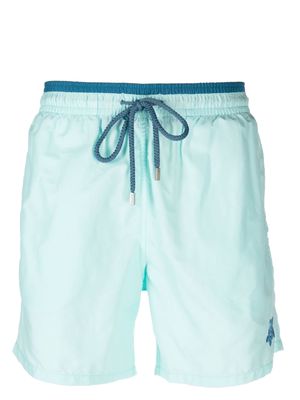 Vilebrequin contrast-trim drawstring swim shorts - Blue