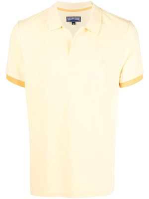 Vilebrequin embroidered-logo cotton polo shirt - Yellow