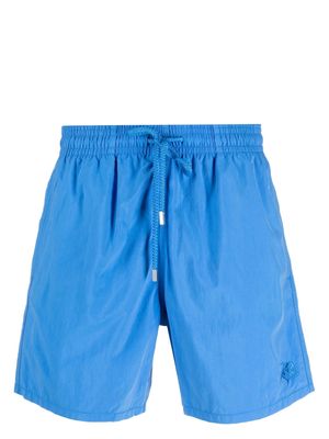 Vilebrequin embroidered-logo drawstring swimming trunks - Blue