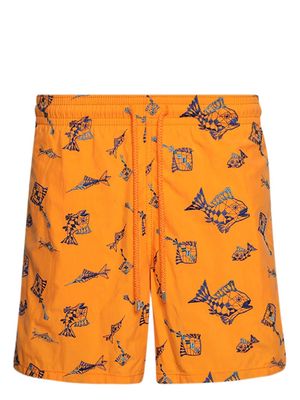 Vilebrequin embroidered swim shorts - Orange