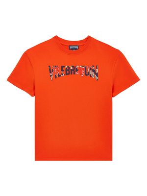 Vilebrequin flocked-logo cotton T-shirt - Orange