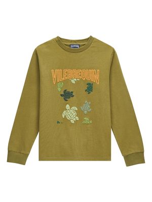 Vilebrequin flocked-logo sweatshirt - Green
