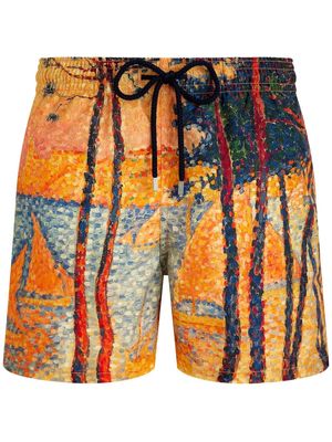 Vilebrequin graphic-print swim shorts - Orange