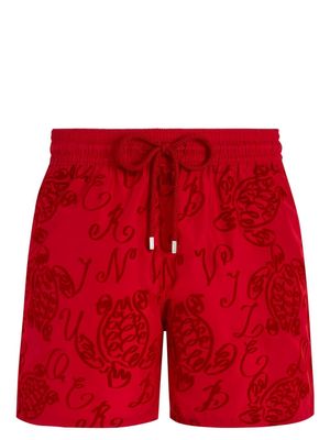 Vilebrequin graphic-print swim shorts - Red