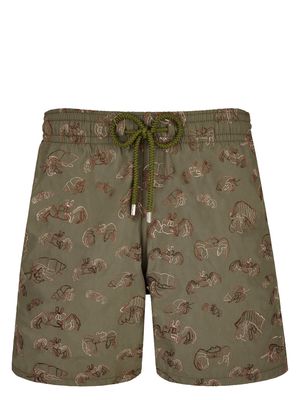 Vilebrequin Hermit Crabs-embroidered swim shorts - Green
