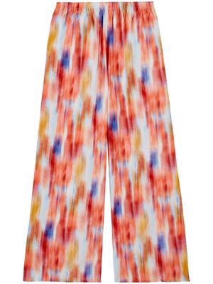 Vilebrequin Ikat-print silk-cotton trousers - Orange