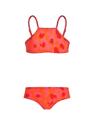 Vilebrequin Kids abstract-print square-neck bikini - Orange