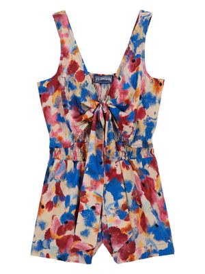 Vilebrequin Kids floral-print sleeveless playsuit - Blue