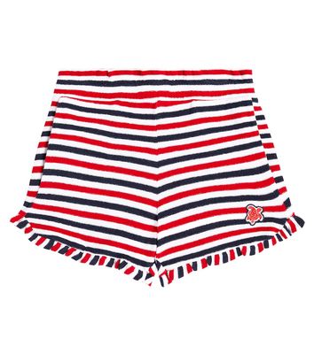 Vilebrequin Kids Gimy striped ruffled cotton shorts