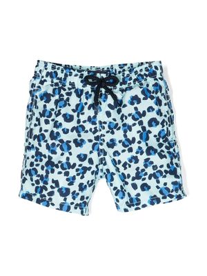 Vilebrequin Kids leopard-print swim shorts - Blue