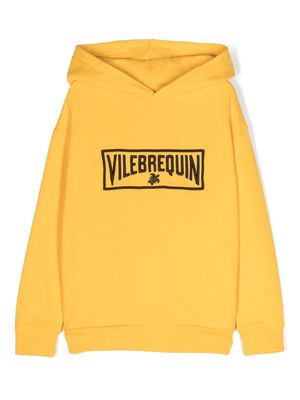 Vilebrequin Kids logo-embroidered organic-cotton hoodie - Yellow