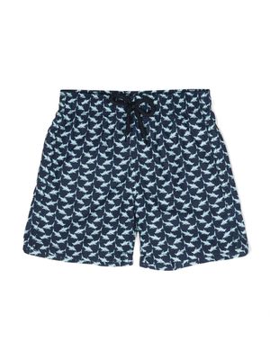 Vilebrequin Kids shark-print swim shorts - Blue