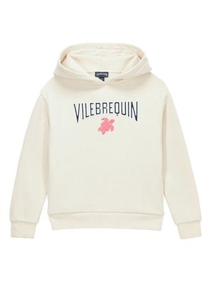 Vilebrequin logo-appliqué organic cotton hoodie - White