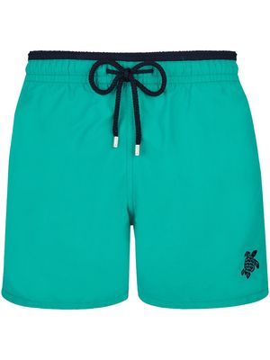 Vilebrequin logo-embroidered swim shorts - Green