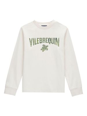 Vilebrequin logo-patch organic cotton sweatshirt - White