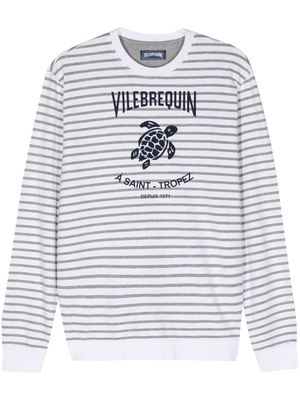 Vilebrequin logo-print striped sweatshirt - White