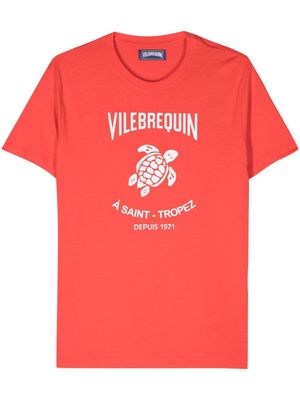 Vilebrequin logo-stamp cotton T-shirt - Red