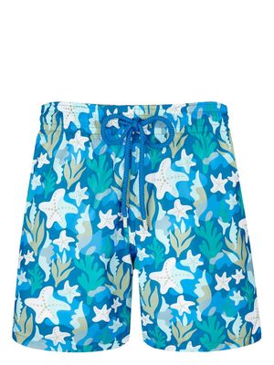 Vilebrequin Mahina seaweed-print swim shorts - Blue