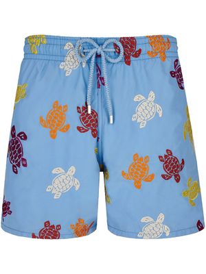 Vilebrequin Mistral turtle-embroidered swim shorts - Blue