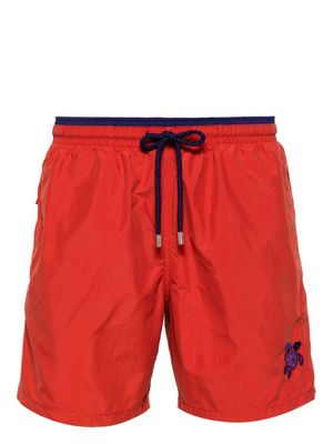 Vilebrequin Moka turtle-embroidered swim shorts - Orange