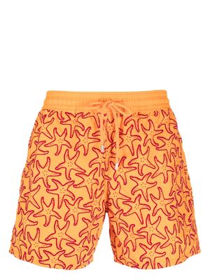 Vilebrequin Moorea starfish-print swim shorts - Orange