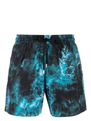 Vilebrequin Ocean-print swim shorts - Blue