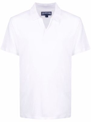 Vilebrequin open-collar linen polo shirt - White
