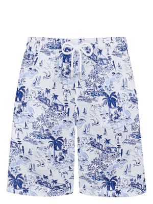 Vilebrequin Riviera linen bermuda shorts - White
