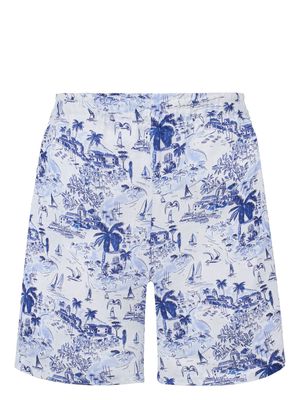 Vilebrequin Riviera sketch-print linen shorts - White