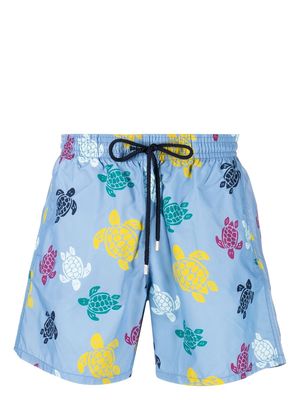 Vilebrequin Ronde des Tortues-print swim shorts - Blue