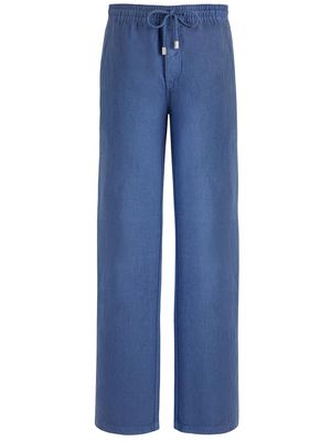 Vilebrequin straight leg linen trousers - Blue