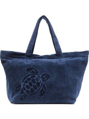Vilebrequin turtle-jacquard tote bag - Blue