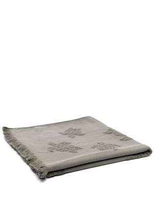Vilebrequin turtle-motif frayed-edge towel - Green