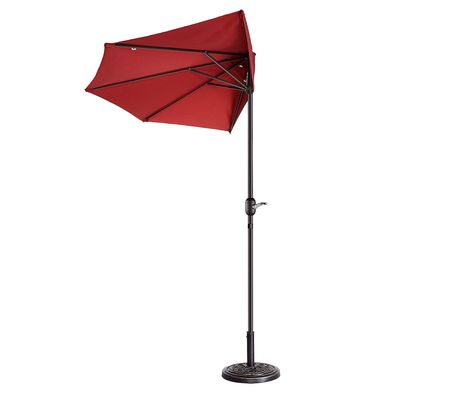 Villacera Half Round Patio Umbrella Compact 9f t Outdoor Shade