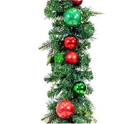 Village Lighting 9' Pre-Lit LED Garland - Chris tmas Cheer