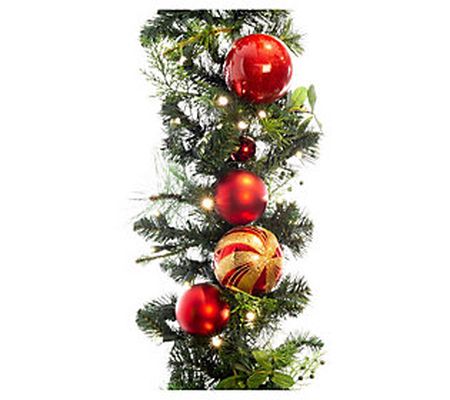 Village Lighting 9' Pre-Lit LED Garland-Christm as Classic