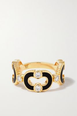 Viltier - Magnetic Enchainee 18-karat Gold, Diamond And Onyx Ring - Black