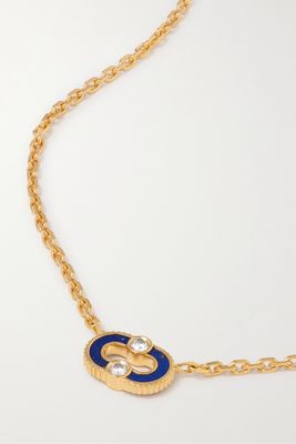 Viltier - Magnetic Recto-verso 18-karat Gold, Lapis Lazuli And Diamond Necklace - one size