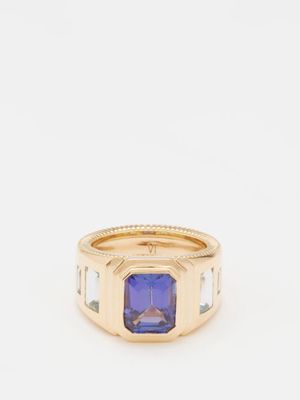 Viltier - Miroitante Tanzanite, Aquamarine & 18kt Gold Ring - Womens - Multi