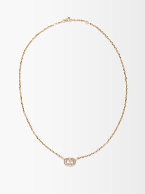 Viltier - Reverso Mother Of Pearl, Malachite & Gold Necklace - Womens - Green Gold