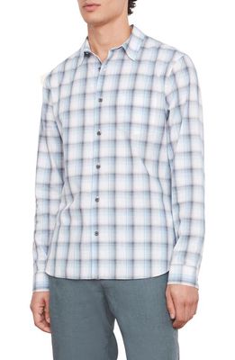 Vince Atwater Plaid Long Sleeve Button-Up Shirt in Lt Delft