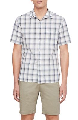 Vince Atwater Plaid Short Sleeve Button-Up Shirt in Celery