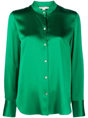 Vince band-collar silk shirt - Green