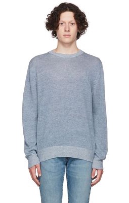 Vince Blue Linen Crewneck Sweater