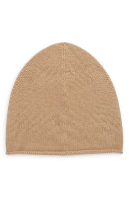 Vince Boiled Cashmere Chunky Knit Beanie in Camel
