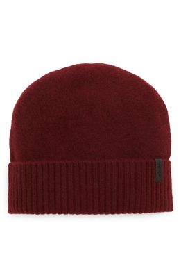 Vince Boiled Cashmere Cuff Beanie in Red