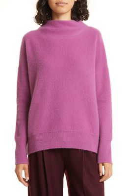 Vince Boiled Cashmere Funnel Neck Pullover in Dewberry
